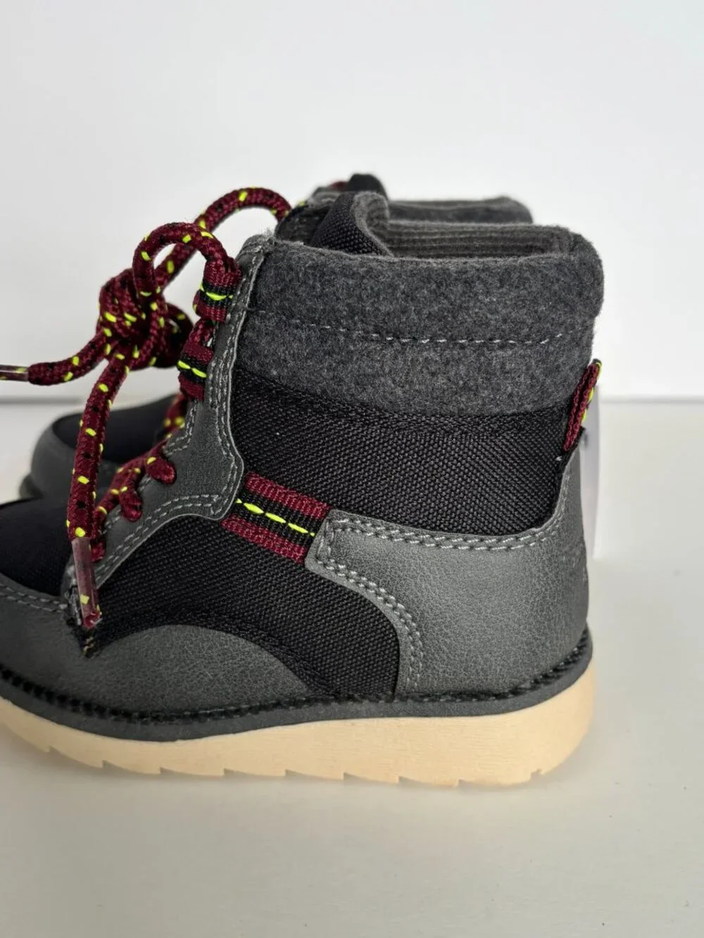OshKosh B'gosh Toddler Boys Shoes Boots Hunter Grey Casual Fall Winter Sz 6 6T - Picture 3 of 14